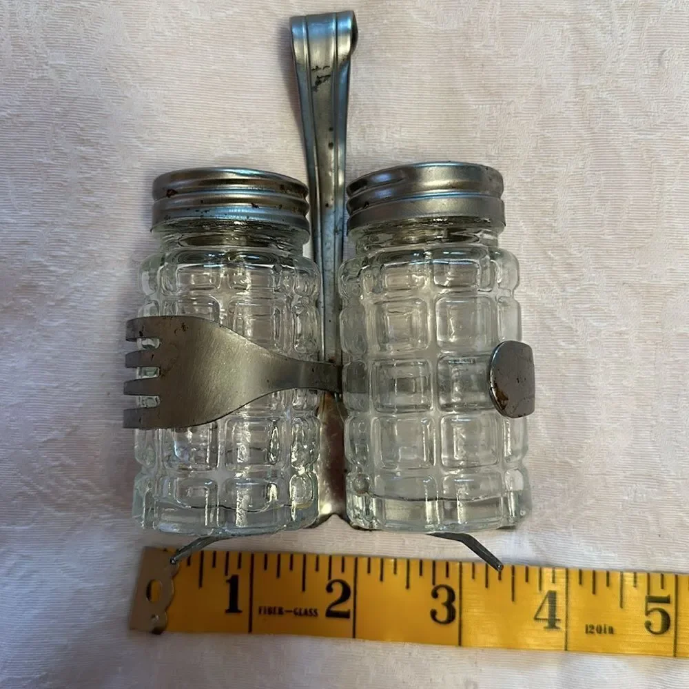 Vintage Salt & Pepper Shakers Bent Forks Hand Crafted